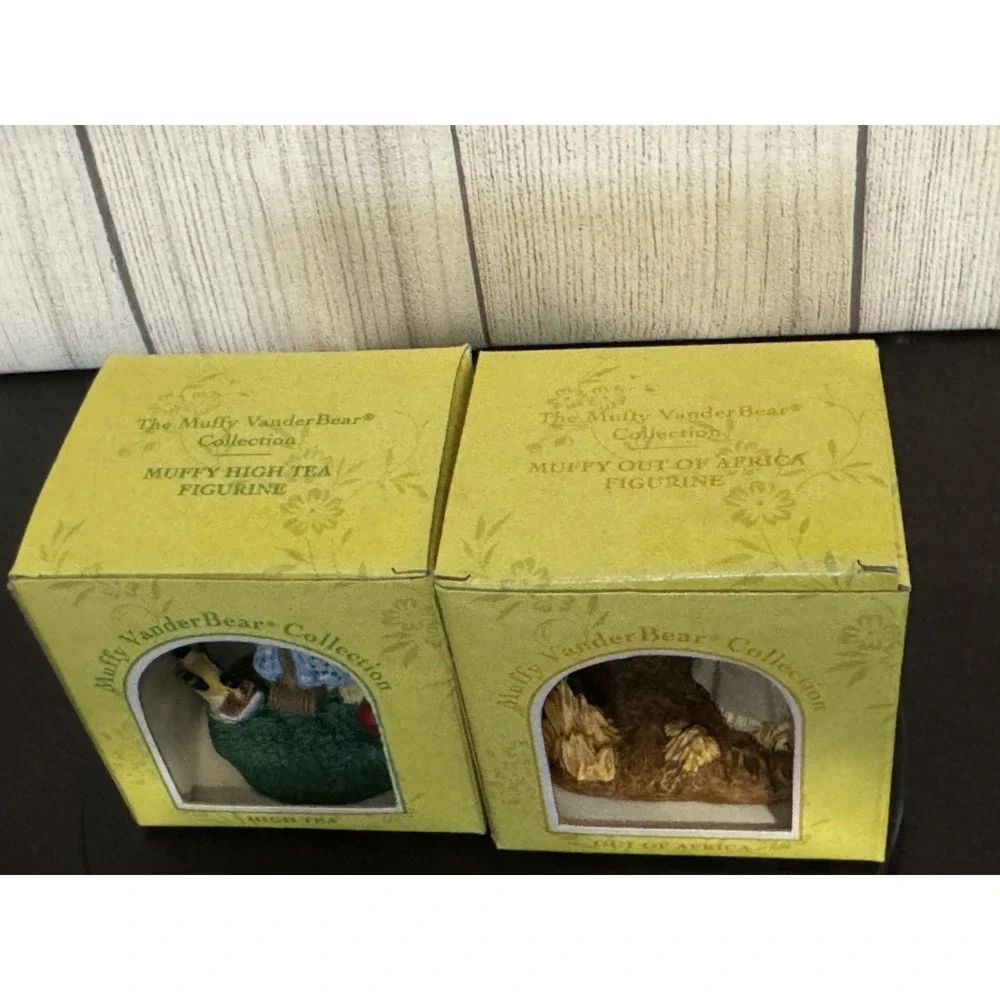 The Muffy VanderBear Collection High Tea & Out Of Africa Figurines Set 2 NIB